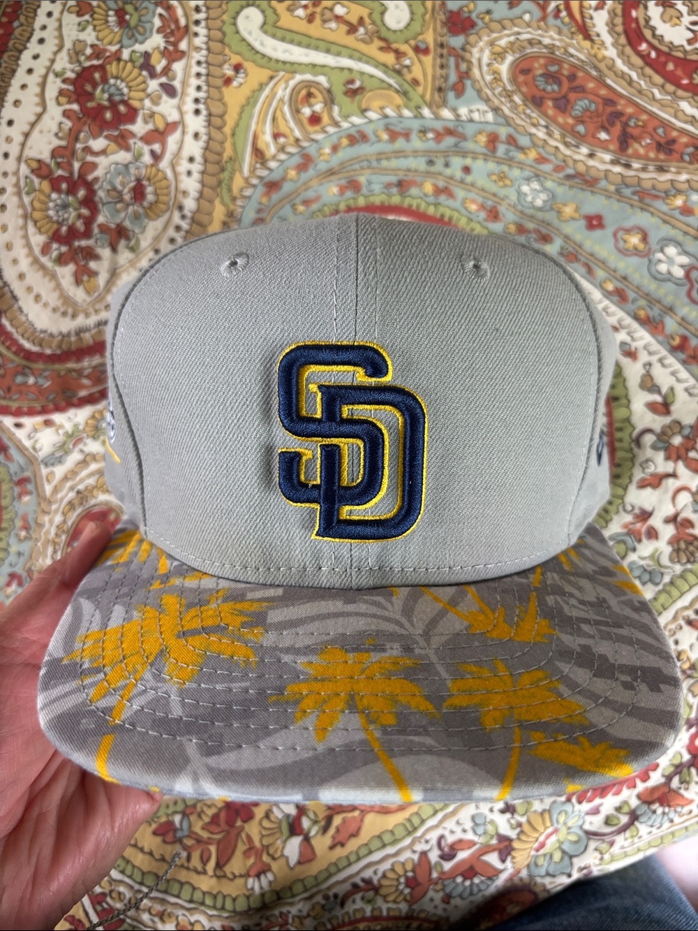 San Diego Padres Grey & Yellow SD Logo Snapback Hat